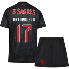 Andream Benfica K.aktürkoğlu Siyah 2025 Sezon Futbol Çocuk Forması 2'li Set Forma + Şhort