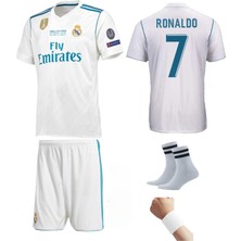 Andream 2017 Sezon Kiev Ronaldo Real Madri'd Futbol Çocuk Forması 4'lü Set Çorap+ Bileklik Hediyeli