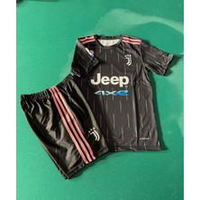 Andream Ronaldo Juventu's Siyah  2020/2021 Sezon Futbol Çocuk Forması 2'li Set