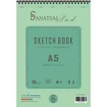 Üsküdar Sanat Sanatsal Pad Sketchbook Eskiz Defteri A5 90GR 60 Yaprak Spiralli