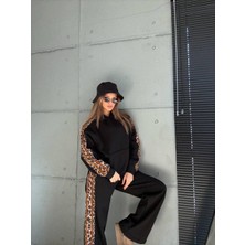 Cemo  Leopar Detaylı Oversize Eşofman Takımı