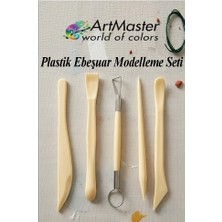 ArtMaster Plastik Ebeşuar Modelleme Seti 5 Li 1 Paket Plastik Kil Seramik Oyma Modelleme Modelaj Seti Heykel Oyma