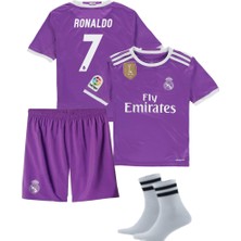 Andream 2016/17 Card'iff Ronaldo 7  Real Madri'd Futbol Çocuk Forması 3'lü Set Çorap Hediyeli