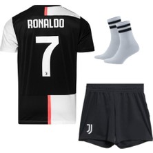 Andream Ronald0 7 Numara 2019/2020 Sezon Iç Saha Juventus Futbol Çocuk Forması 3'lü Set