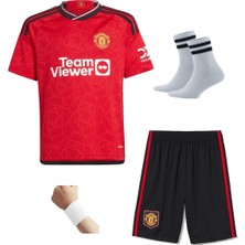 Andream M.united Bruno Fernandes 2023/24 Sezon Futbol Çocuk Forması 4'lü Set Çorap+Bileklik Hediyeli