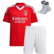 Andream Benfica K.aktürkoğlu Kırmızı 2025 Sezon Futbol Çocuk Forması 3'lü Set Çorap Hediyeli