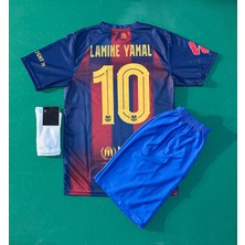 Andream Barcelon'a 2025/26 Yeni Sezon Lamine Yamal 10 Numara Futbol Çocuk Forması 3'lü Set Çorap Hediyeli