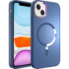 Zore Apple iPhone 13 Kılıf Magsafe Wireless Şarj Özellikli Vlmt Stil Kapak-Sierra Mavi