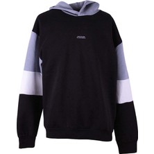 Trender Üç Ip Şardonlu Bisiklet Yaka Parçalı Siyah Erkek Sweatshirt 5298