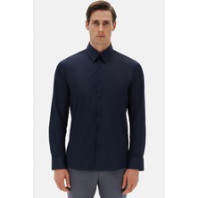 Twn Slim Fit Lacivert Düz Gömlek 5EF026482256M