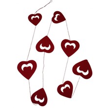 Empressco Kırmızı Asma Kalp Kumaş Süs, 180 Cm, Partidolu, Şık ve Zarif Dekorasyon Parçası