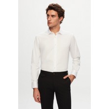 D'S Damat Ds Damat Regular Fit Beyaz Düz Gömlek 5HE02SG00299M