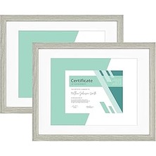 Mcs, Gri 11X14 Inç Galeri Temel Belge Çerçevesi 20 x 30 cm 2'li Paket, Ağaç Damarı