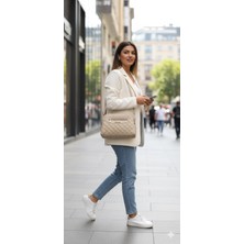 Zerva Queen Fermuar Detaylı Çift Gözlü Kapitone Kadın Çanta