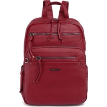 Hüvendo Barcelona Günlük Orta Boy Spor Çok Cepli Kadın Sırt Çantası 1928 Bordo