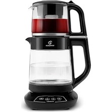 Çaysever 3 In 1 Konuşan Cam Çay Makinesi Su Isıtıcı ve Mama Suyu Hazırlama 1700W Black