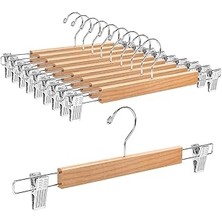 Orret 5 Adet Mandallı Ahşap Etek ve Pantolon Askısı,şort,çamaşır,kıyafet Askısı,mandallı Ahşap