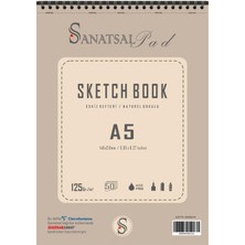 Üsküdar Sanat Sanatsal Pad Sketchbook Eskiz Defteri A5 125GR 50 Yaprak Spiralli