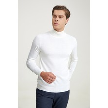 D'S Damat Ds Damat Regular Fit Ekru Düz Örgü Kazak 5HF0606320071