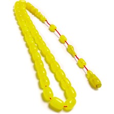 Tesbih Rüyası Limon Sarısı Halkalı Imame Kapsul Kesim Kehribar Tesbih
