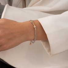 Hakan Mücevherat Dorikalı Üç Sıra 14 Ayar Beyaz Altın Bileklik