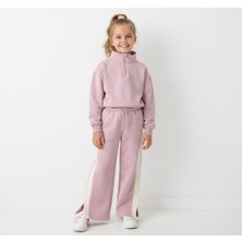 Luna Mia Baby Boston Nakışlı  Yanları Şeritli Yırtmaçlı Paça Detaylı Takım