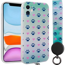 Zore Apple iPhone 11 Kılıf Desenli El Askılı Ipli Vlmt Arte Silikon KAPAK-NO10