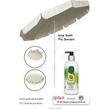 Düvenci Toptan Plaj Şemsiyesi 200 cm Çap, Krem Renkli, 10 Telli  ve Avokadolu Losyon Hediye