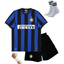 Andream Ronnald'o 9 Numara Nazario Retro Futbol Çocuk Forması 4'lü Set Çorap + Bileklik Hediyeli