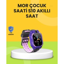 Butik S10 Akıllı Çocuk Saati Mor Tasarım Adımsayar ve Alarm Fonksiyonlu