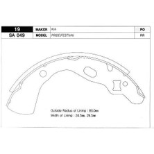 SANGSIN Sangsın SA049 Arka Kampana Pabuç Balata Kıa Prıde 1.3l B3 94-98 KK15026310