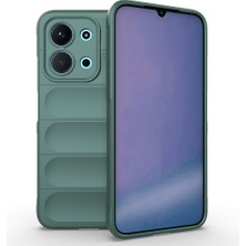 Farma Teknoloji Redmi 15C 4g Kılıf Esnek Tpu Oyuklu Arka Yüzey Tasarımlı Zore Etnik Silikon Kapak - Koyu Yeşil