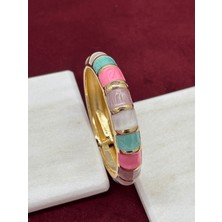 Calista Aksesuar Rengarenk Şekilli Altın Detaylı Gold Kelepçe