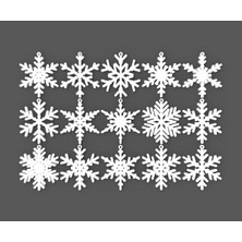 Empressco 15 Adet Beyaz Kar Tanesi Yılbaşı Ağacı Süsü, Şık ve Parlak Dekorasyon Öğesi