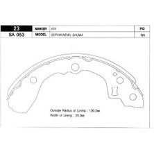SANGSIN Sangsın SA053 Pabuç Balata Arka Kampana Kıa Sephıa 98 > Shuma 98-04 GS8692 OK23N2638Z