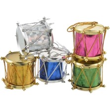 Empressco Renkli Noel Ağaç Süsü Trampet Davul 3 Cm, 6'lı Set