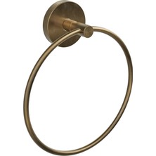 Conta Antik Altın Banyo El Havluluk Halkası – Duvar Tipi Mat Bronz Paslanmaz Metal Havlu Askısı | Retro Minimal Tasarım