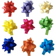 Empressco Renkli Yapışkanlı Fiyonk ve Yıldız Süsleri 10'lu Paket, Hediye Süsleme Öğeleri