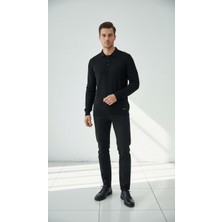 Nakşi Giyim Erkek Fitilli Ince Triko Polo Yaka Uzun Kollu Kazak