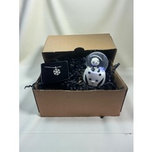 Lapidaria Panda Temalı Işıklı  Kar Küresi Küçük Boy ve Kar Tanesi Kolye