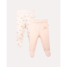 Hoogie 2’li Uzun Kollu Teddy Desenli Bebek Body/Zıbın - Ekru & Mint