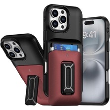 Kılıf House Iphone Uyumlu Metal Kartlıklı Standlı Tank Kılıf