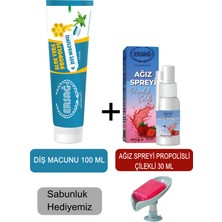 Ersağ Ersag Diş Macunu 100ML - Ağız Spreyi Propolisli-Çilekli 30 ml + Sabunluk Hediyemiz 188-17