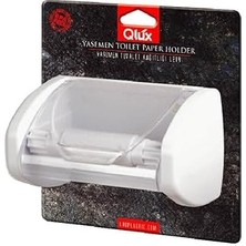 Qlux Tuvalet Kağıtlığı, Plastik, Döner Kapaklı, Beyaz, Yapışkanlı Montaj, 20X10X18 Cm, Geleneksel T