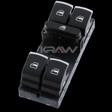 Universal Cam Kaldırma Anahtarı Vw Golf 6 - Passat B6 Sol Dörtlü Krom