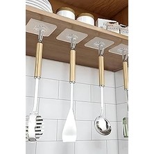 5 Adet Güçlü Şeffaf Duvar Askısı Askılığı Yapışkan Vantuz Kanca Mutfak Banyo Aksesuar