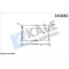 Kale 345880 Radyatör Chevrolet-Daewoo Nubıra 00 > Ac /- Otom. 655X378X16 Al/pl/brz 96273594