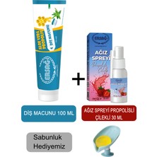 Ersağ Ersag Diş Macunu 100ML - Ağız Spreyi Propolisli-Çilekli 30 ml + Sabunluk Hediyemiz 188-20
