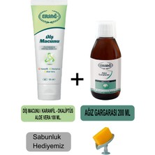 Ersağ Diş Macunu (Karanfil,okaliptüs,aloe VERA)100ML - Ağız Gargara 200ML + Sabunluk Hediyemiz 481-7