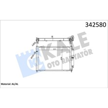 Kale 342580 Radyatör Kondenser Tüplü Clıo Iıı-Modus 1.5 Dcı Mek Ac 510X382X18 16 8200134606-8200289194-8200688382